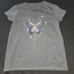 Gray Butterfly Kids T-Shirt